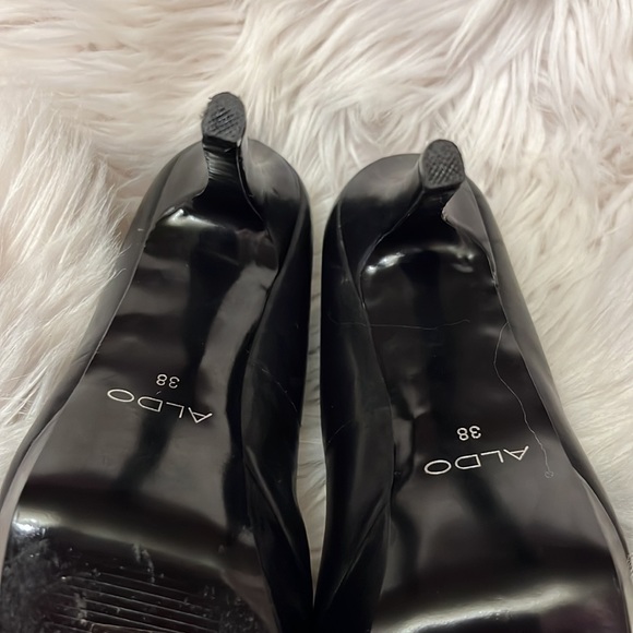 Women’s Black Leather Platform High Heel - Picture 9 of 11